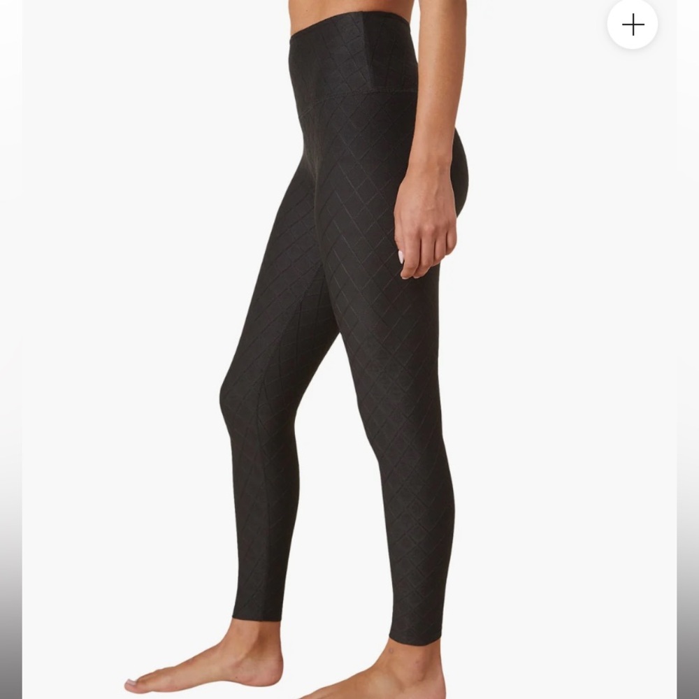 Beyond Yoga Quilted Black High-Waisted Midi Leggings